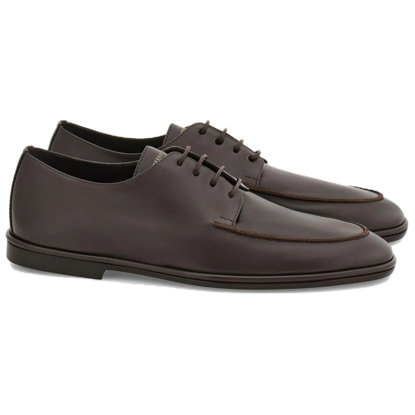 Ferragamo Туфли мужские из кожи коровы темно-коричневые — фото 4