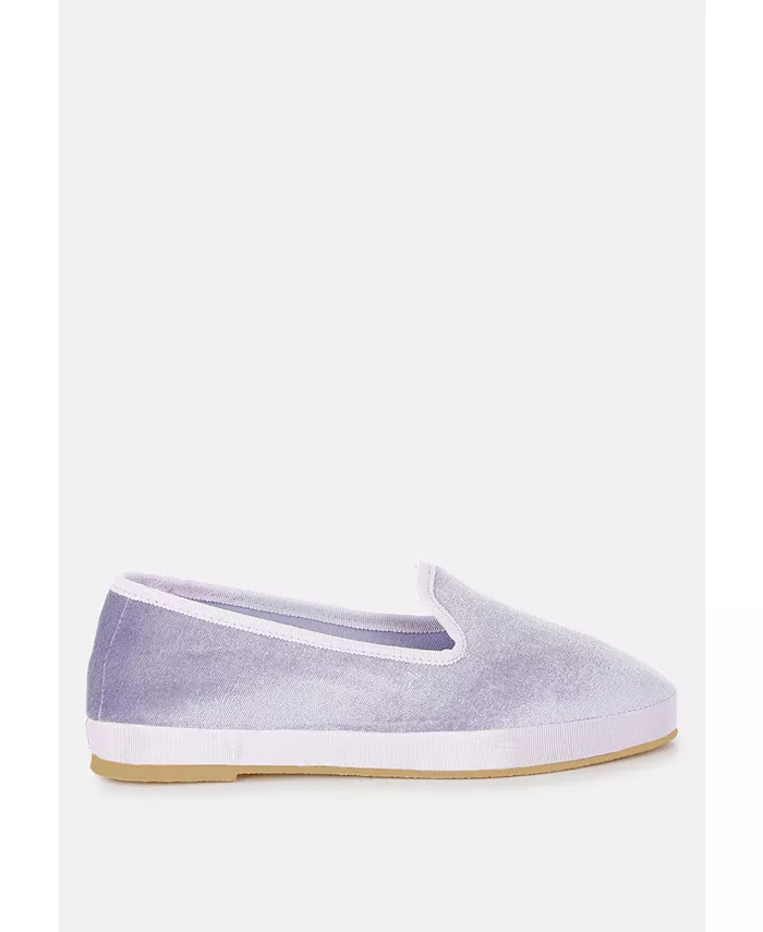 Saba Velvet Round Toe Slip-On Loafers для женщин London Rag, фиолетовый