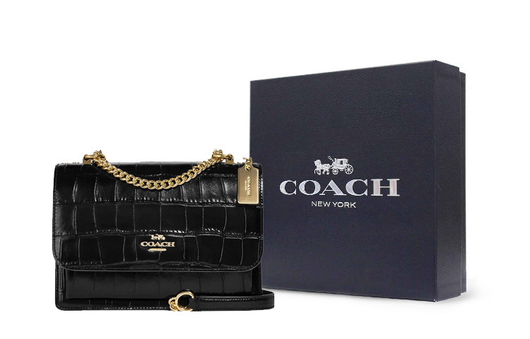 

COACH Кожаная сумка через плечо среднего размера с крокодиловым принтом
