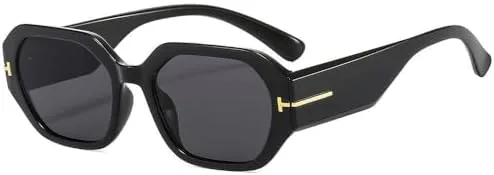 

Солнцезащитные очки квадратной формы 2027 года для женщин, ретро, ​​черные, с защитой от УФ-излучения UV400, модные солнцезащитные очки для мужчин MTZJH, Black Gray