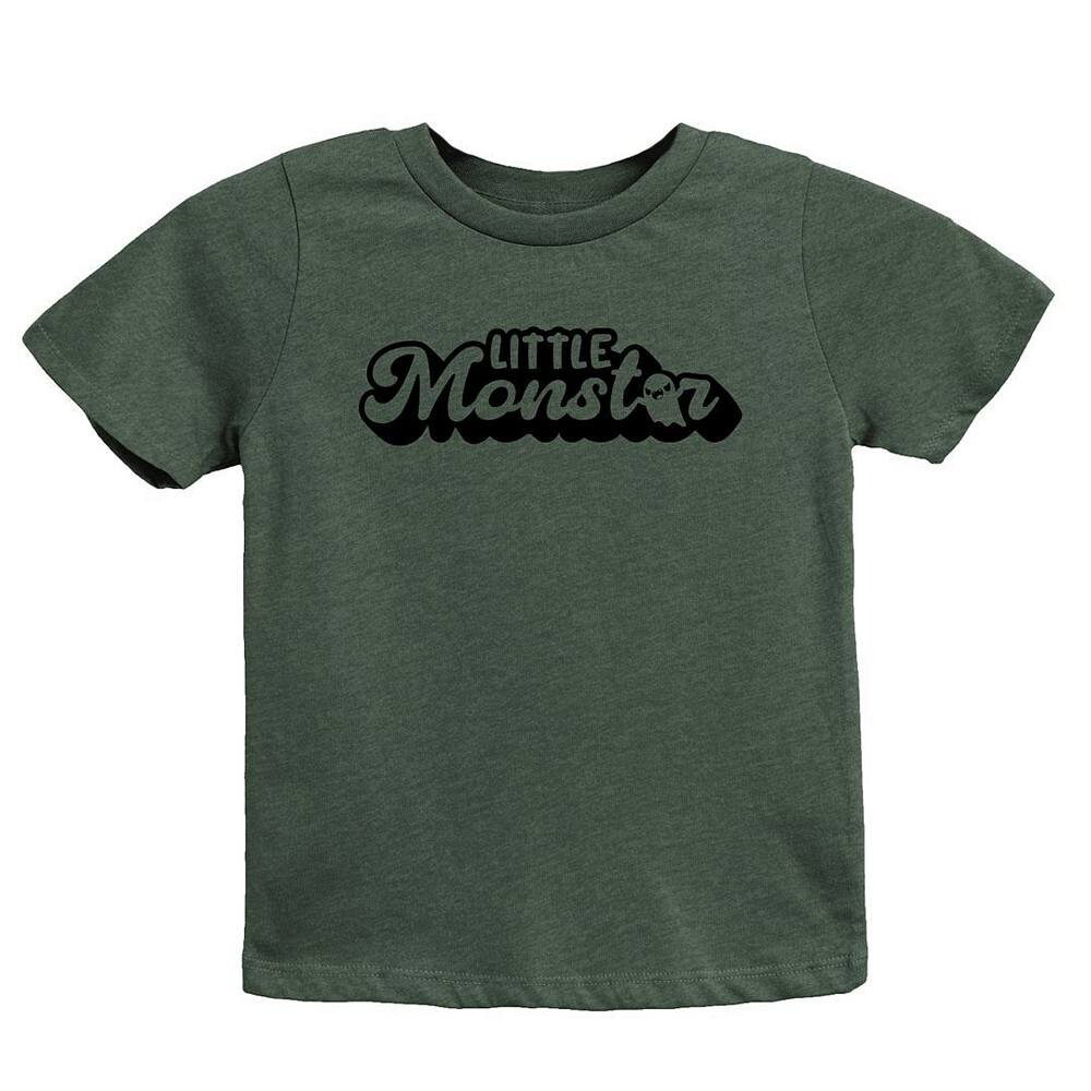 

Футболка с короткими рукавами и рисунком Little Monster для малышей The Juniper Shop, цвет Heather Forest