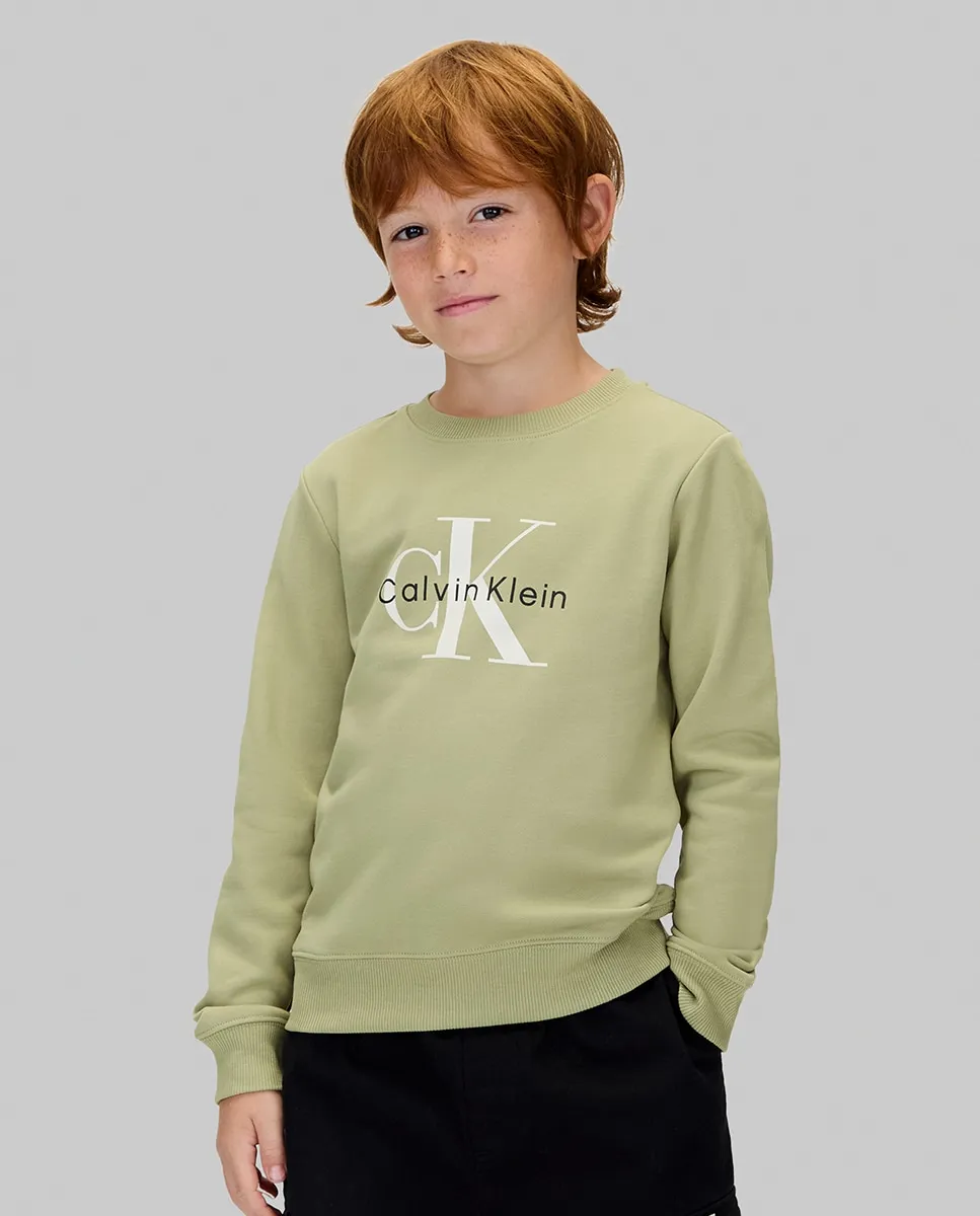 

Детский свитер с логотипом Calvin Klein, зеленый