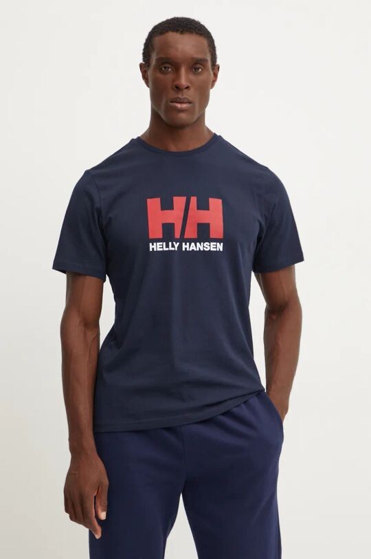 

Хлопковая футболка с логотипом HH Helly Hansen, темно-синий