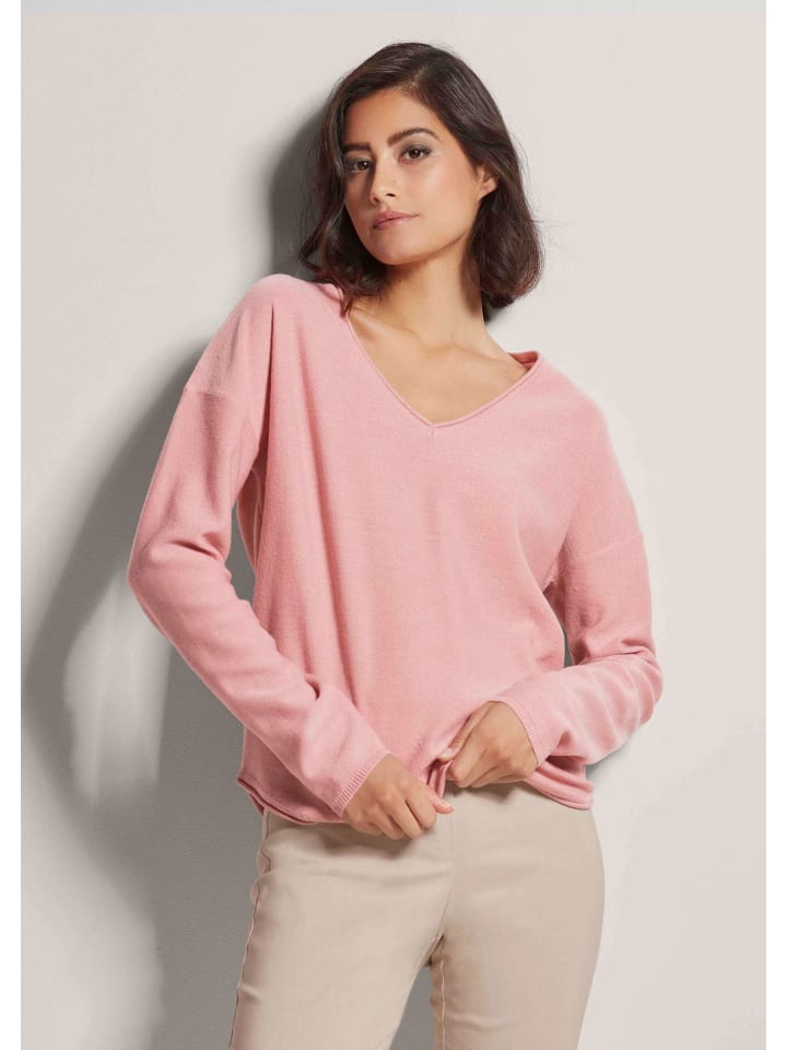 

MADELEINE Свободный свитер из качественного кашемира нежно-розового цвета