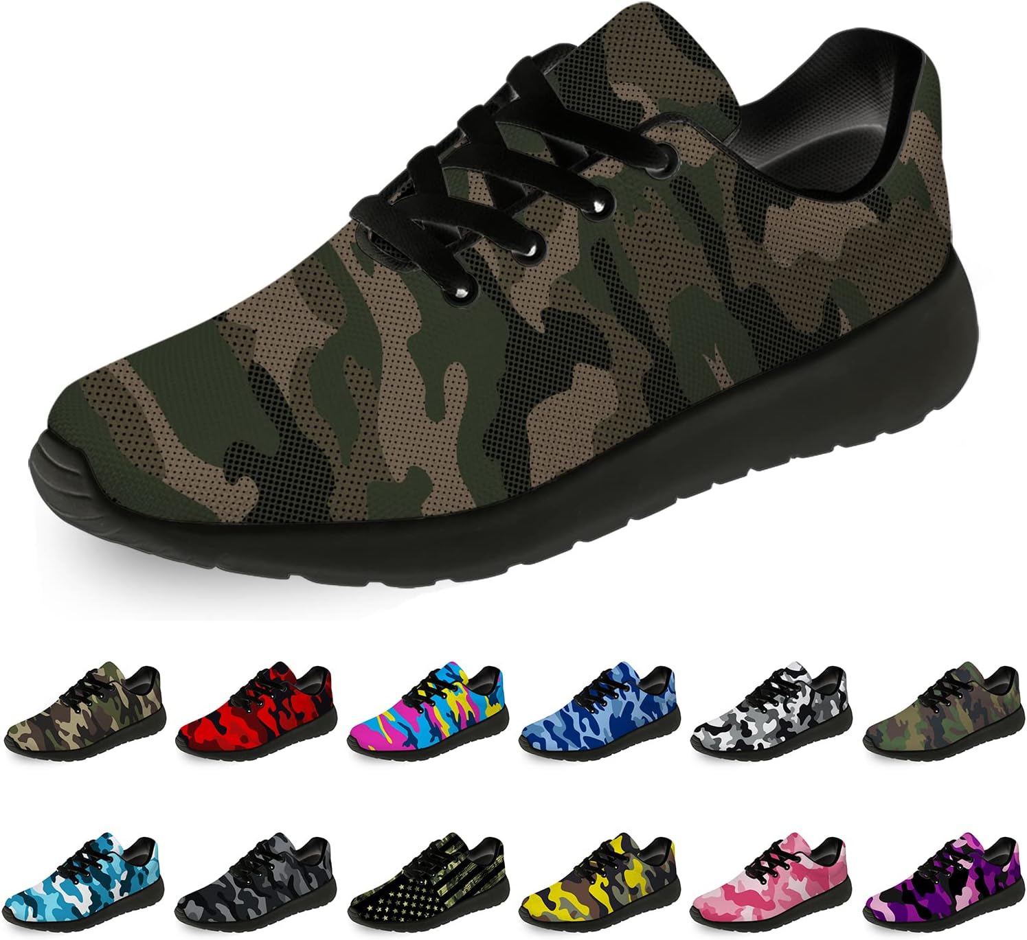

Кроссовки Horethy унисекс с камуфляжным принтом для женщин и мужчин, дышащие и легкие, для любых случаев, мультиколор