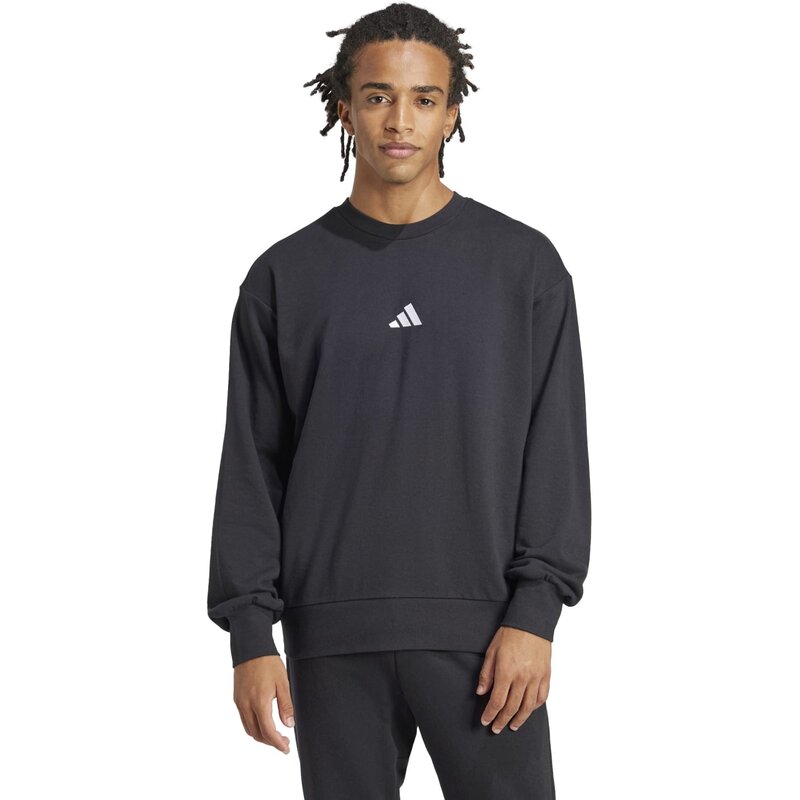 Свитшот essentials feelcozy французский трикотаж Adidas, черный — фото 2