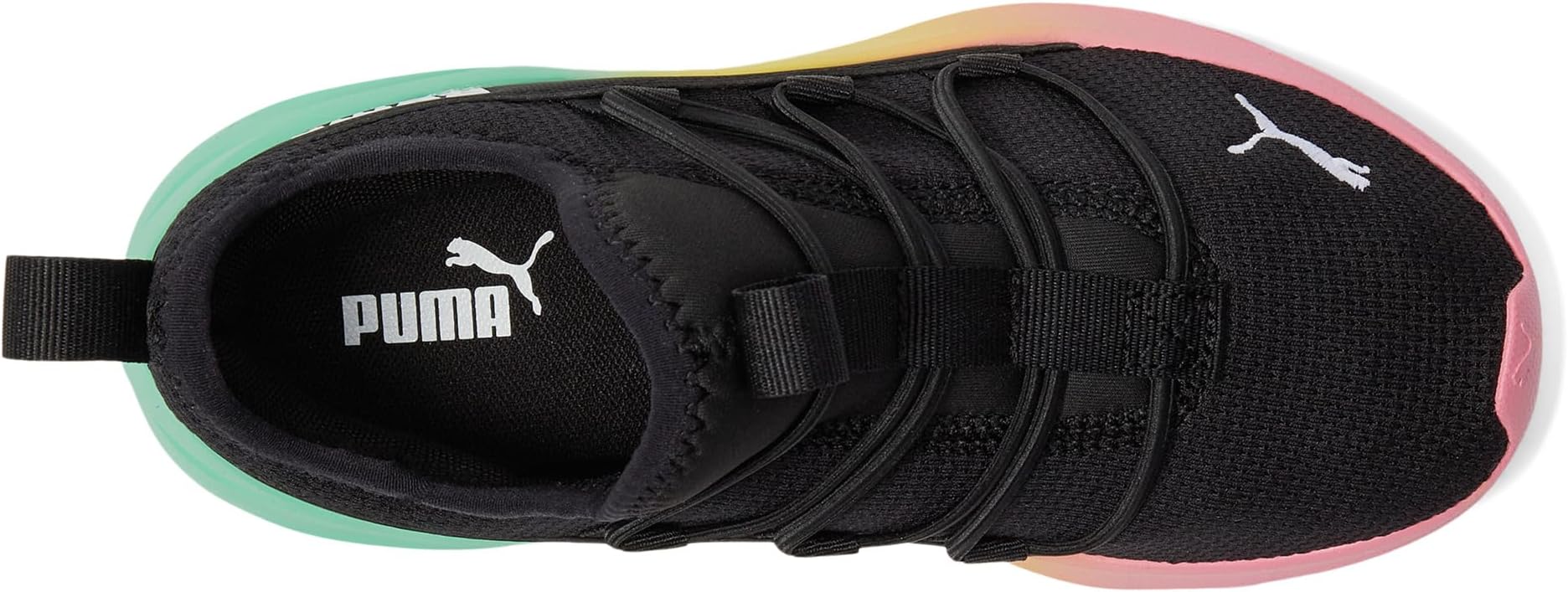 Кроссовки PUMA Kids One4All Fade, PUMA Black/Fast Pink/Mint — фото 2