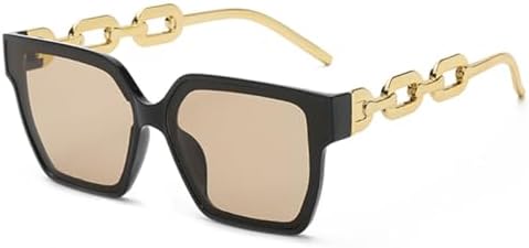 

Модные очки 2027 года в крупной оправе для мужчин, с цепочкой на линзах, солнцезащитным козырьком и в стиле ретро, ​​а также женские солнцезащитные очки MTZJH, Black Brown