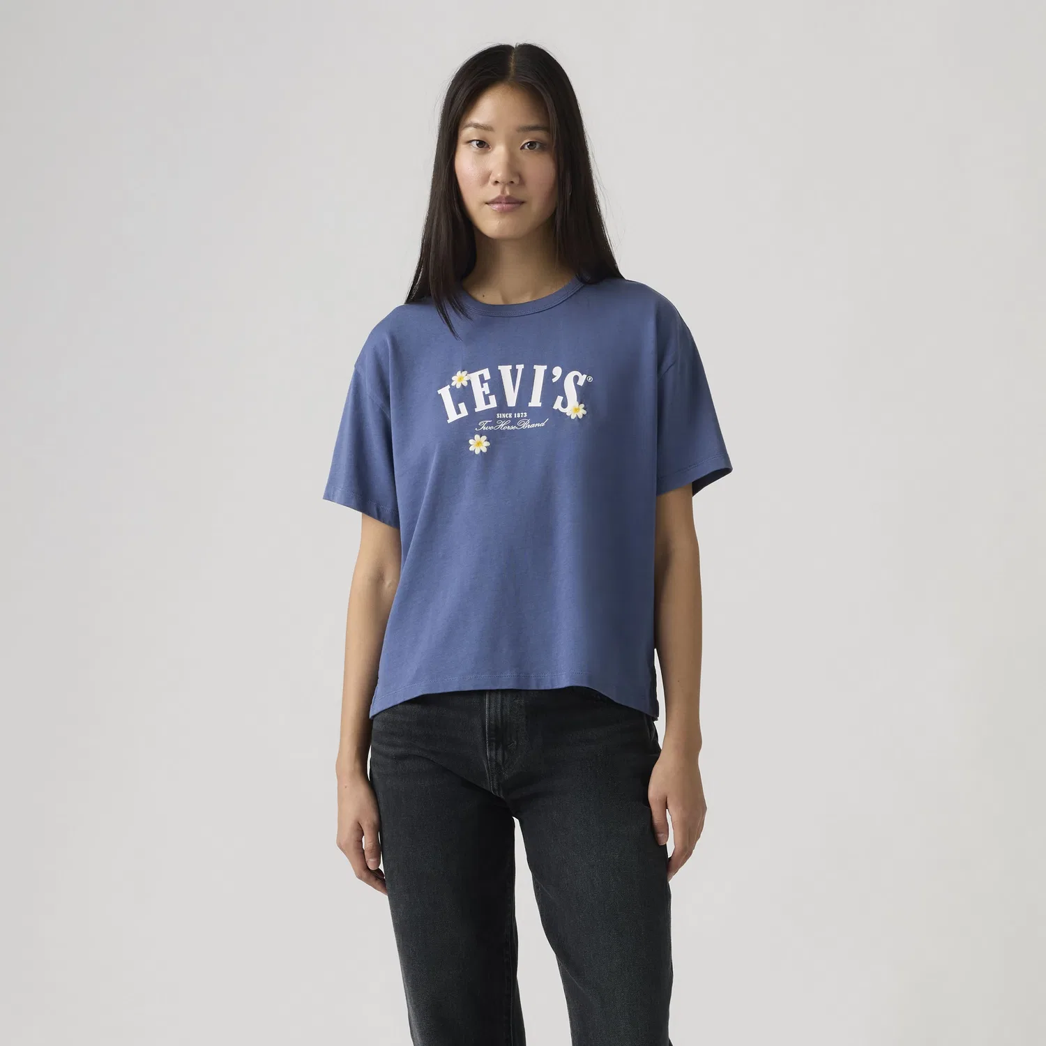 Футболка с коротким рукавом в винтажном стиле с графическим логотипом Levi's, Blue — фото 3