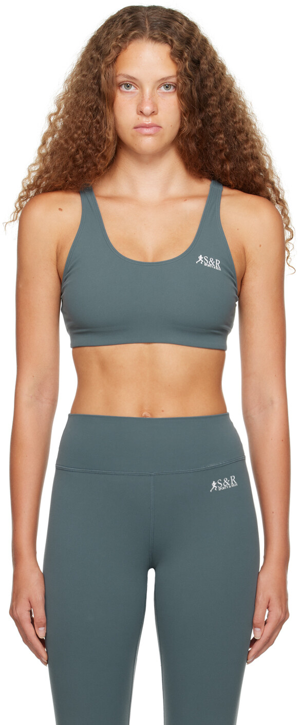 

Sporty & Rich Эксклюзивный серый спортивный бюстгальтер SSENSE