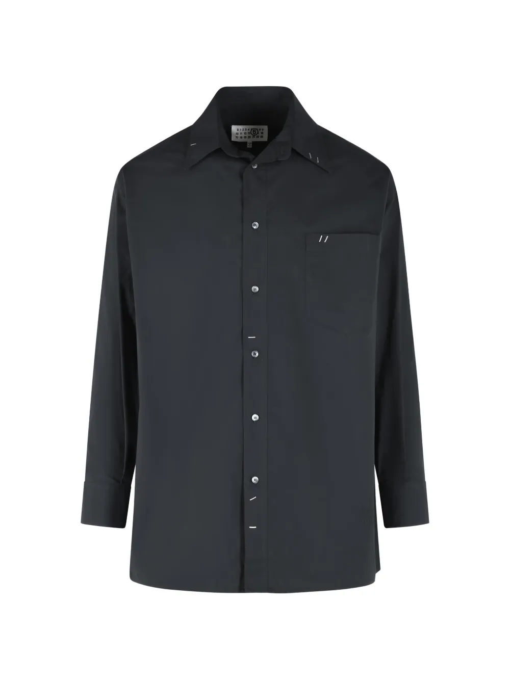 

Рубашка с острым воротником и декоративной деталью Mm6 Maison Margiela, черный