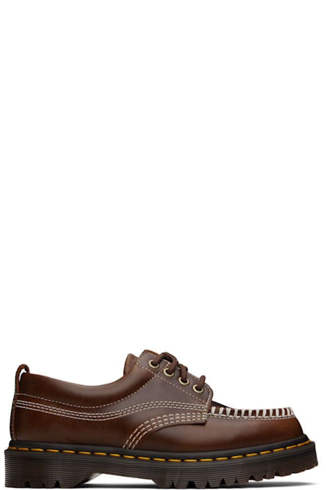 Коричневые туфли Lowell Leather Moc Toe Derby Dr. Martens