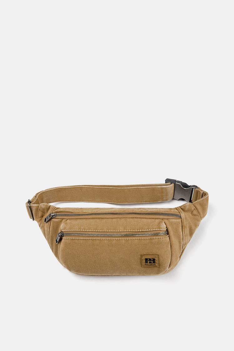 

Сумка на пояс из холста Pull And Bear, коричневый