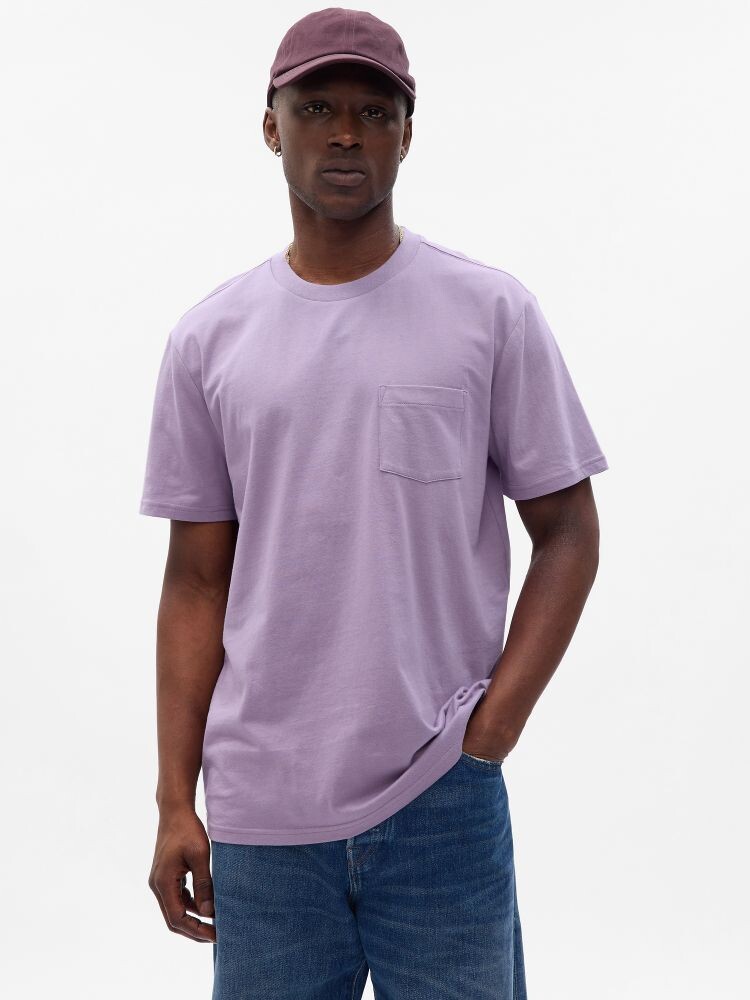 

Футболка с карманом Gap, фиолетовый