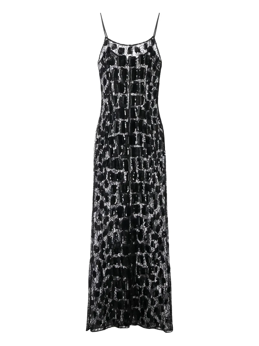 

Платье макси с пайетками Elisabetta Franchi, черный
