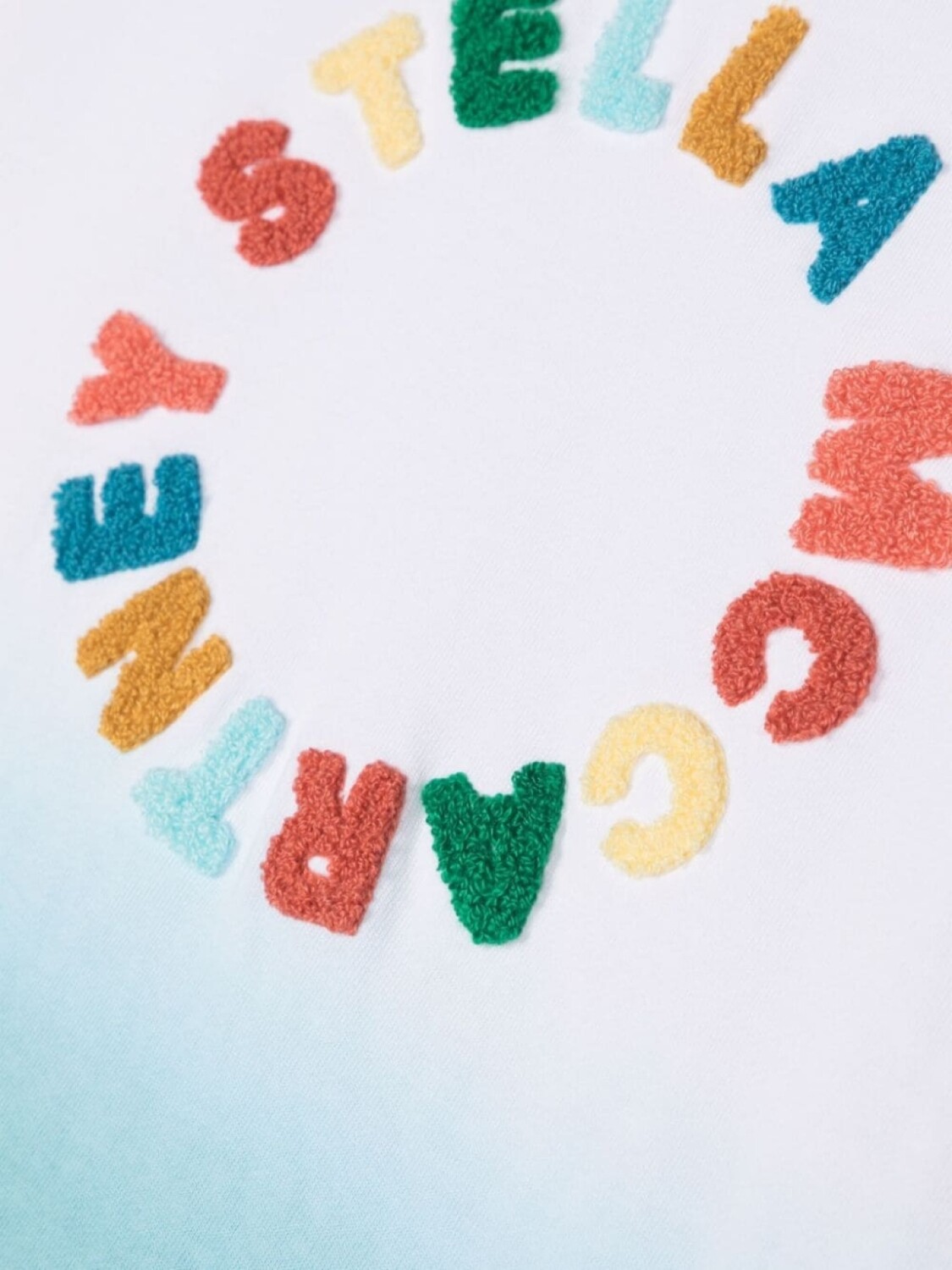 Stella McCartney Kids толстовка с нашивкой-логотипом и эффектом омбре, белый — фото 3