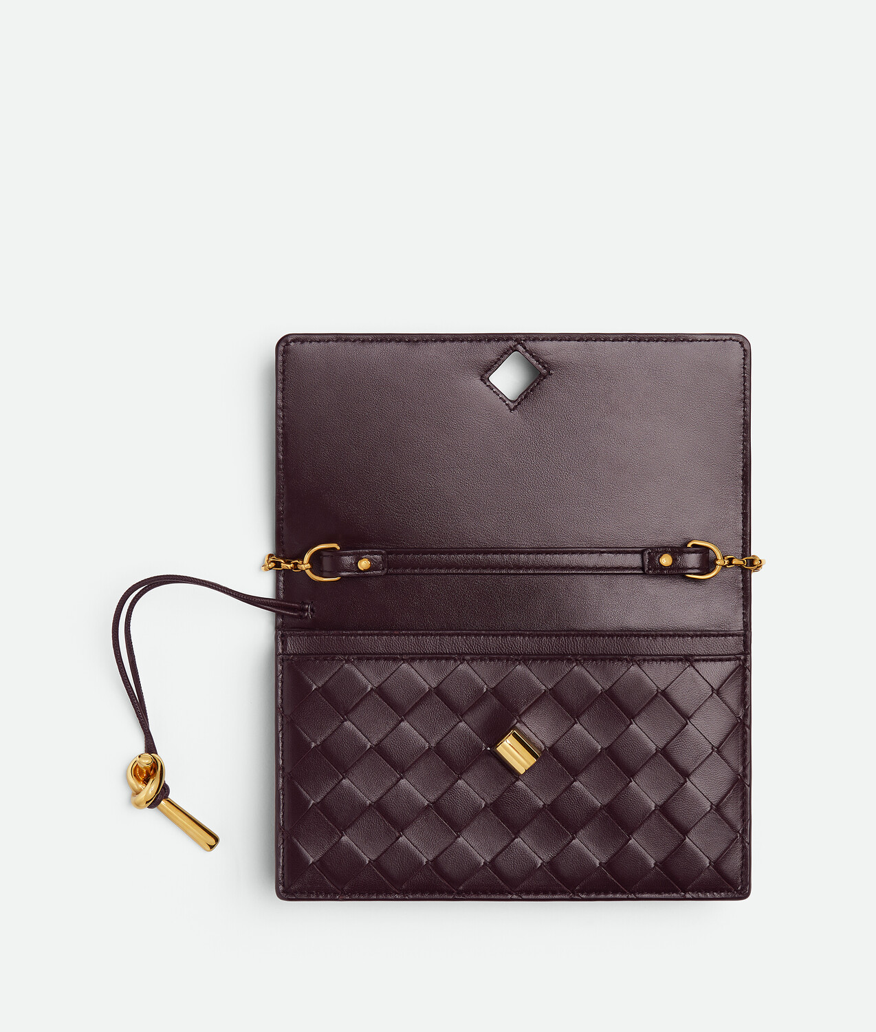 Сумка andiamo на цепочке BOTTEGA VENETA, темный бароло — фото 3