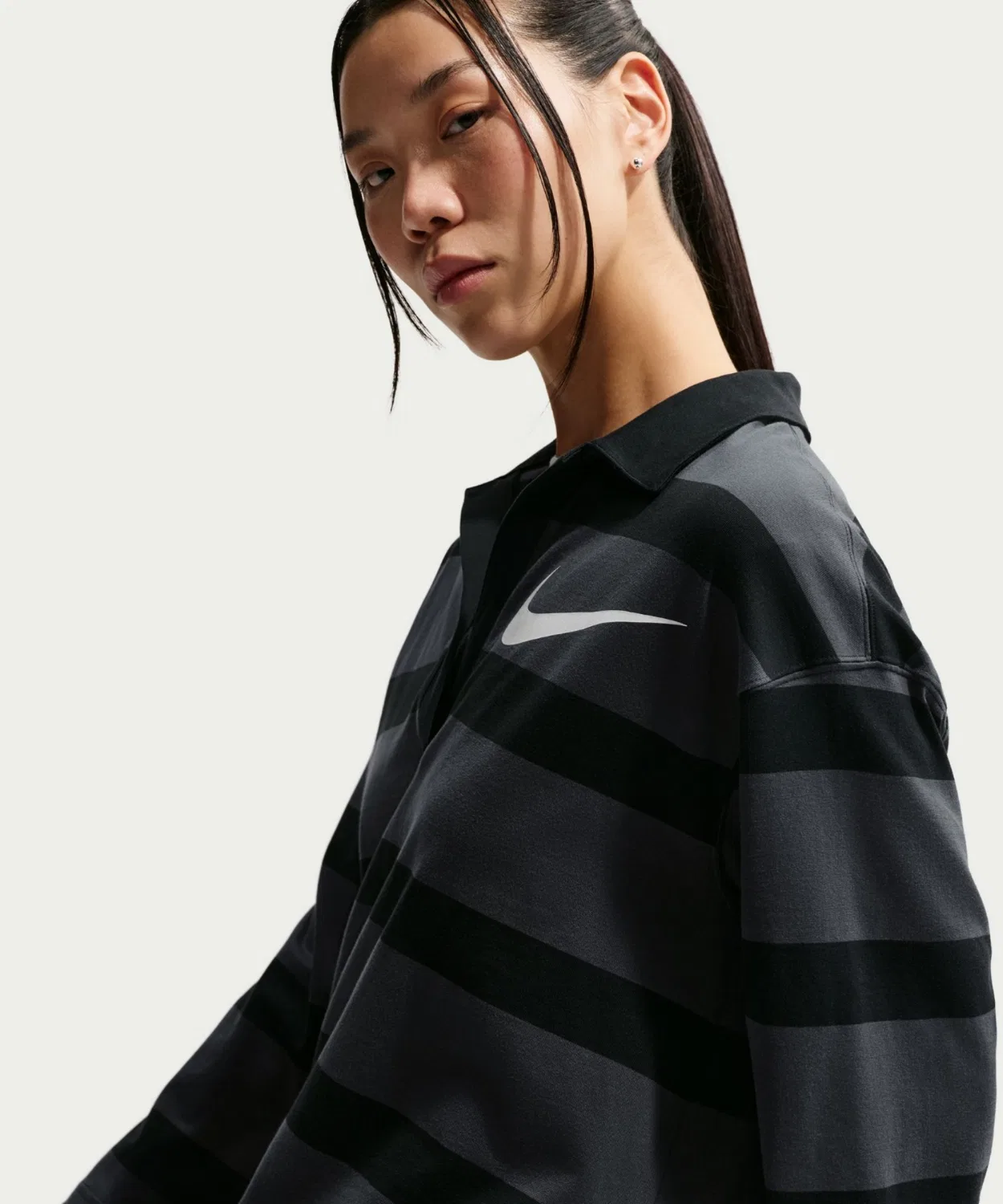 Футболка Nike Sportswear Oversized Top, хлопок, тёмно-серый — фото 3