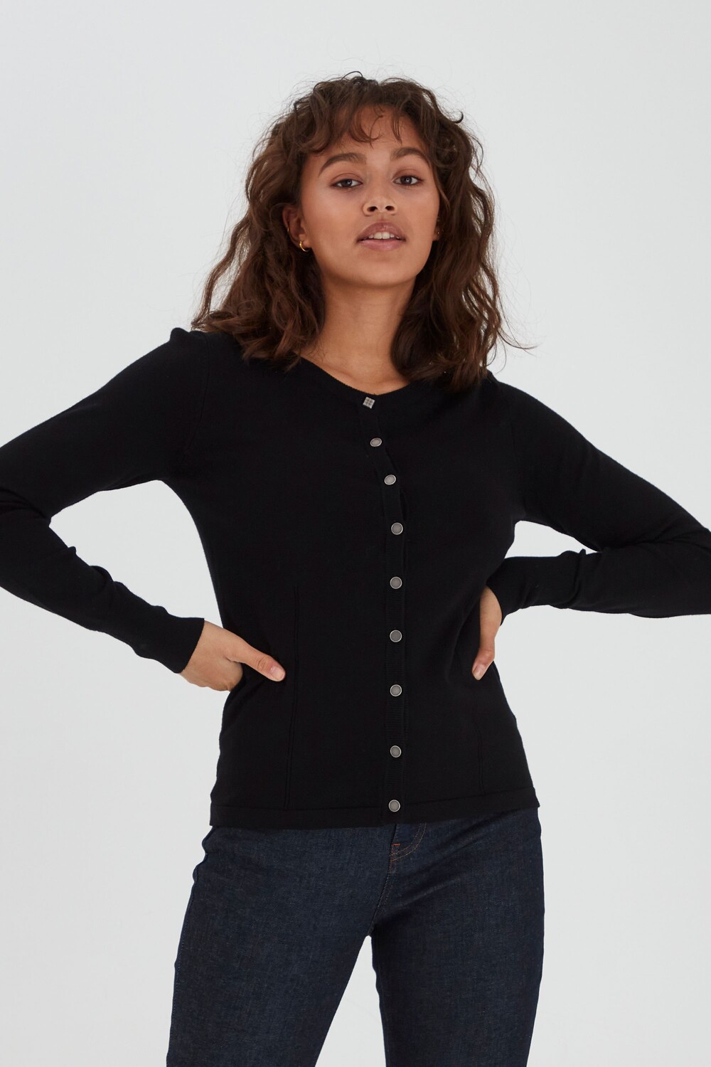 

Кардиган PULZ Jeans Strickjacke, черный