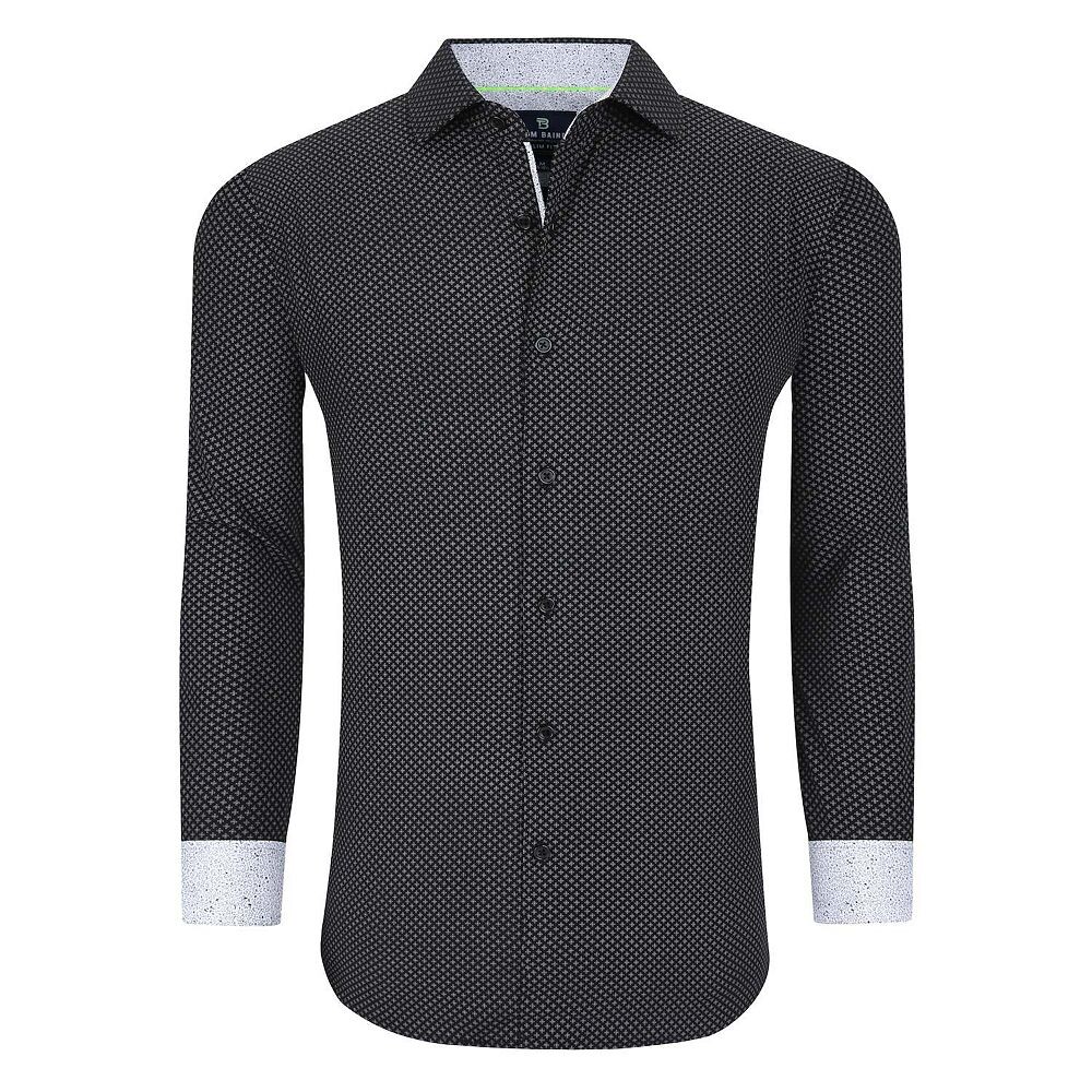 

Tom Baine Slim Fit Performance на пуговицах с длинными рукавами и геометрическим рисунком, белый