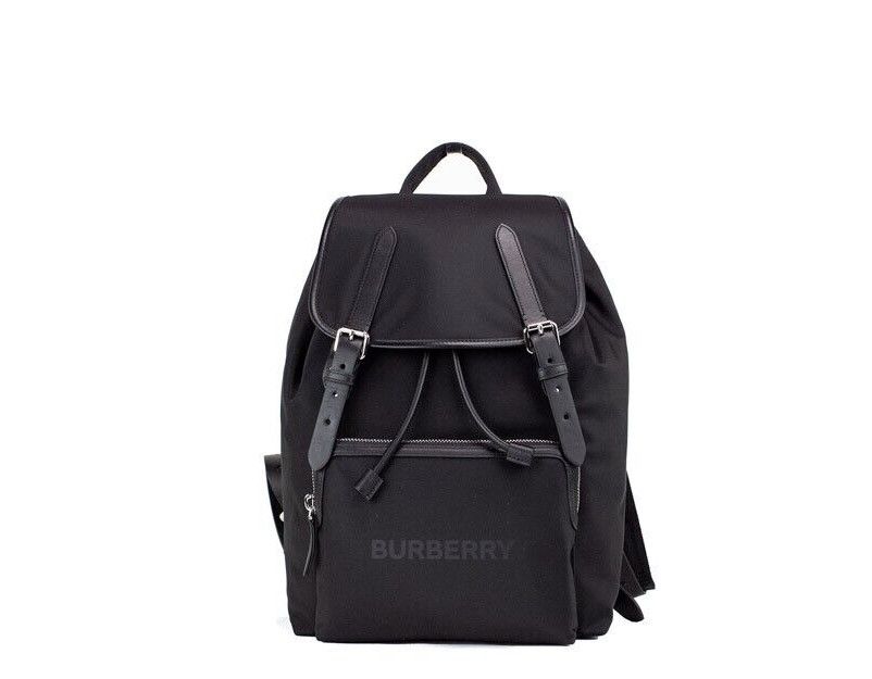 

Aviator Большой черный фирменный рюкзак из нейлона Econyl с завязками на шнурке Burberry