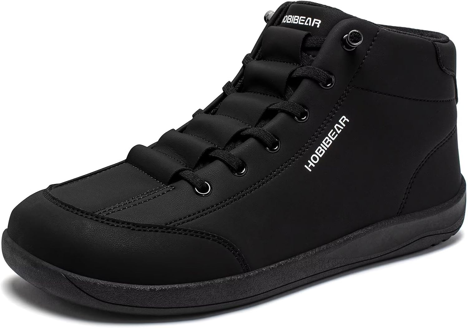 

Кожаные Ботинки HOBIBEAR Barefoot, Нулевая Пятка, Широкая Подошва, Минималистичные, Унисекс, Средние Ботинки для Ходьбы, черный