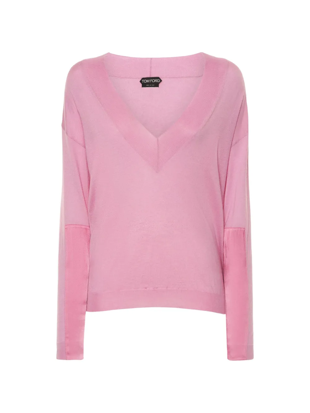 

Тонкий трикотажный топ с вставками Tom Ford, розовый