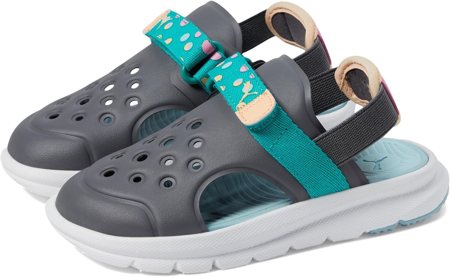 

Сандалии Puma Evolve Sandal Summer Camp Alternate Closure, цвет Cool Dark Gray/Sparkling Green/Turquoise Surf