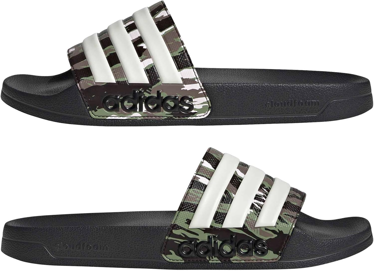 Сланцы для душа adidas Adilette для взрослых унисекс, черный/зеленый — фото 2
