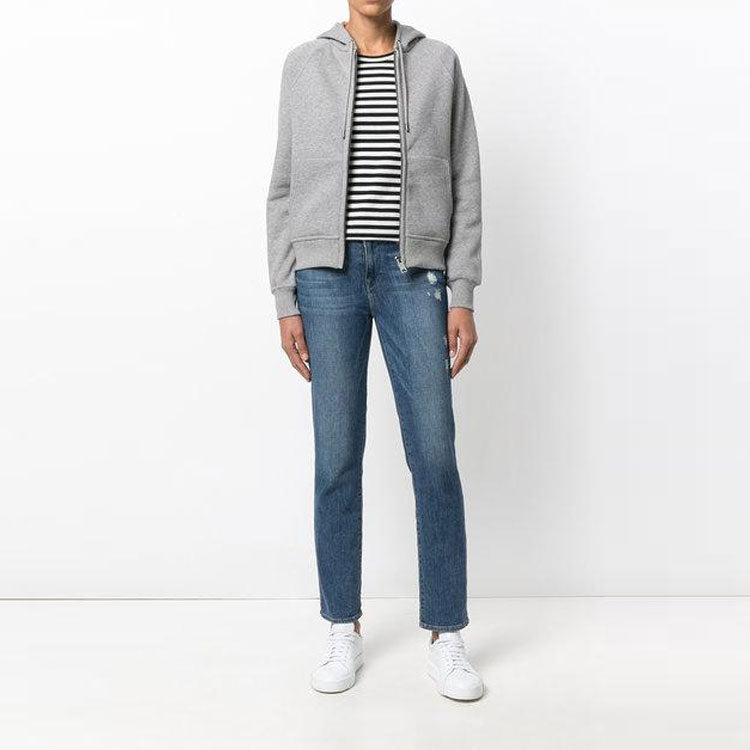Куртка Burberry Zipper hooded Casual Jacket 'Gray', женская, серый — фото 4