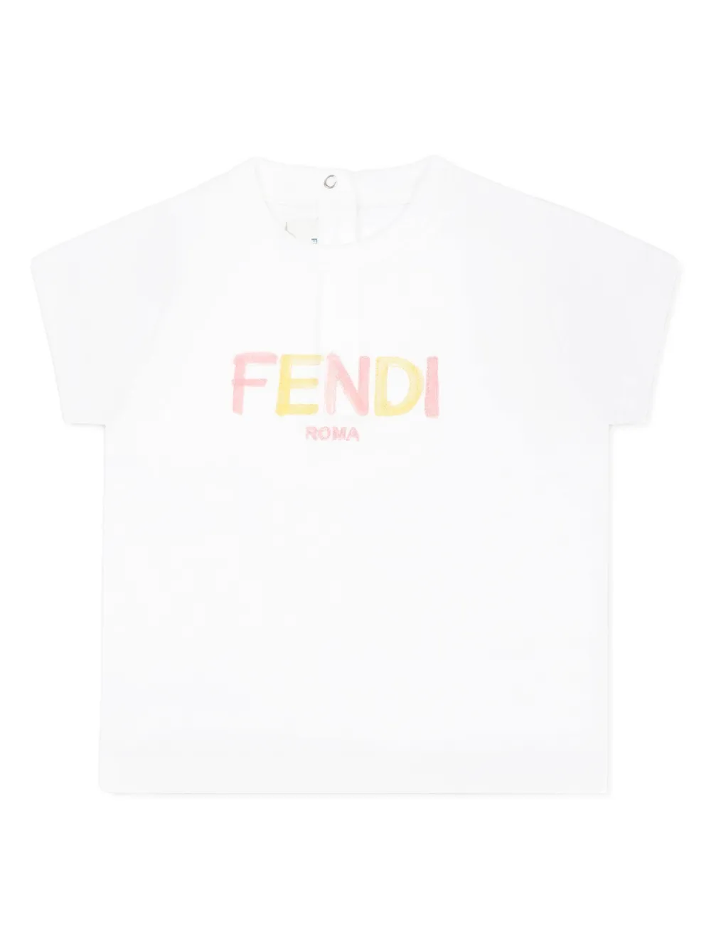 

Футболка с вышитым логотипом FENDI KIDS, белый