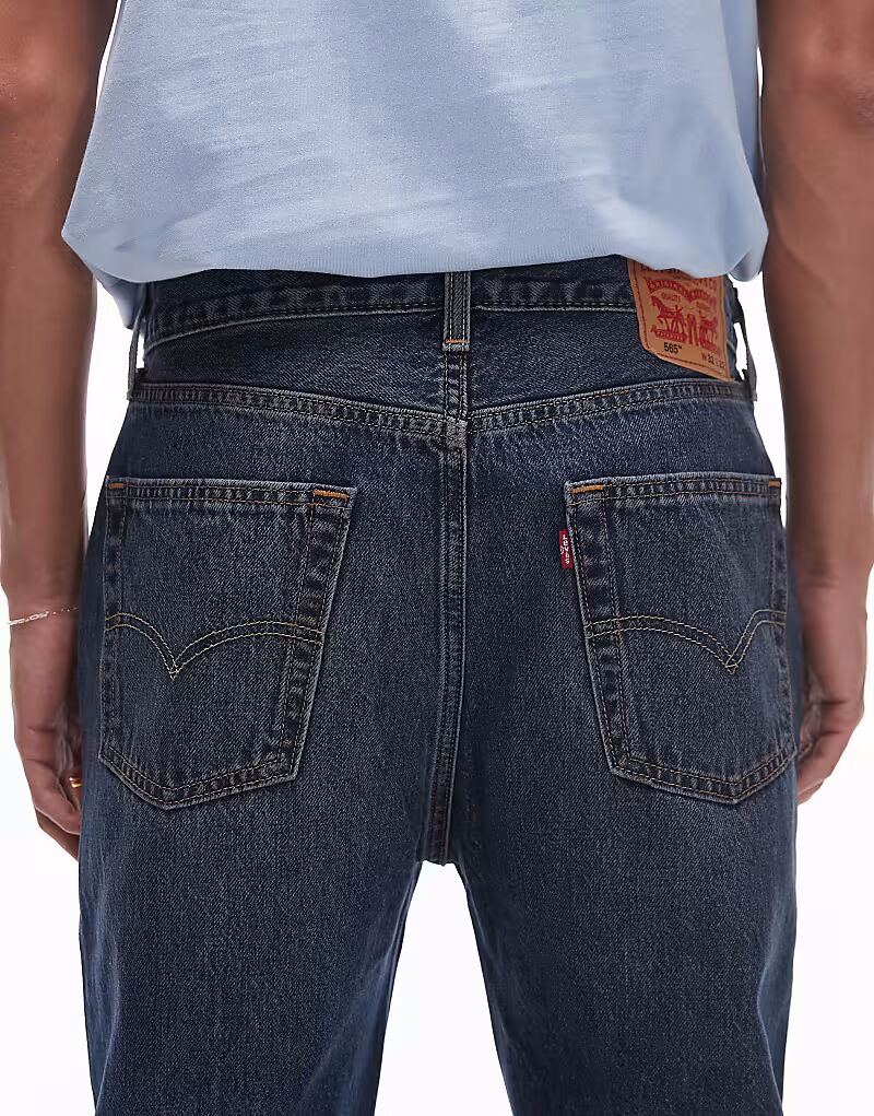 Джинсы Levi's 565 свободного прямого кроя темного цвета — фото 4
