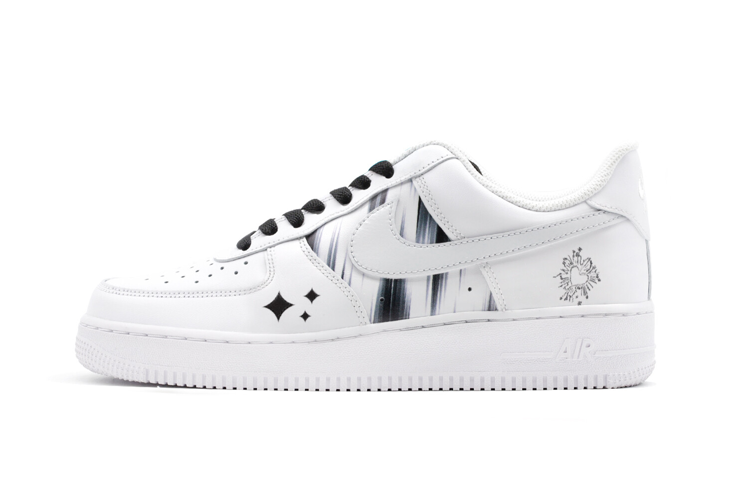 

Кроссовки Nike Air Force 1 Skateboarding Shoes Women's Low-top White/black, черный/белый