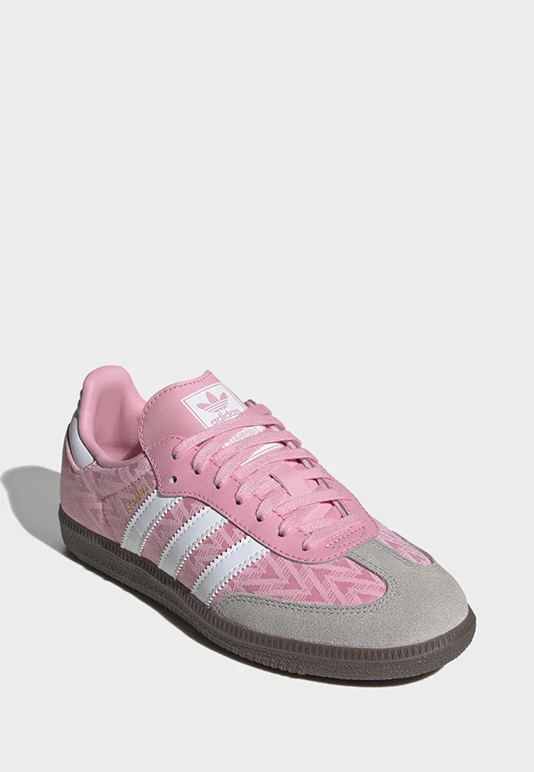 Кроссовки детские, Samba, Adidas, белый/светло-розовый — фото 2