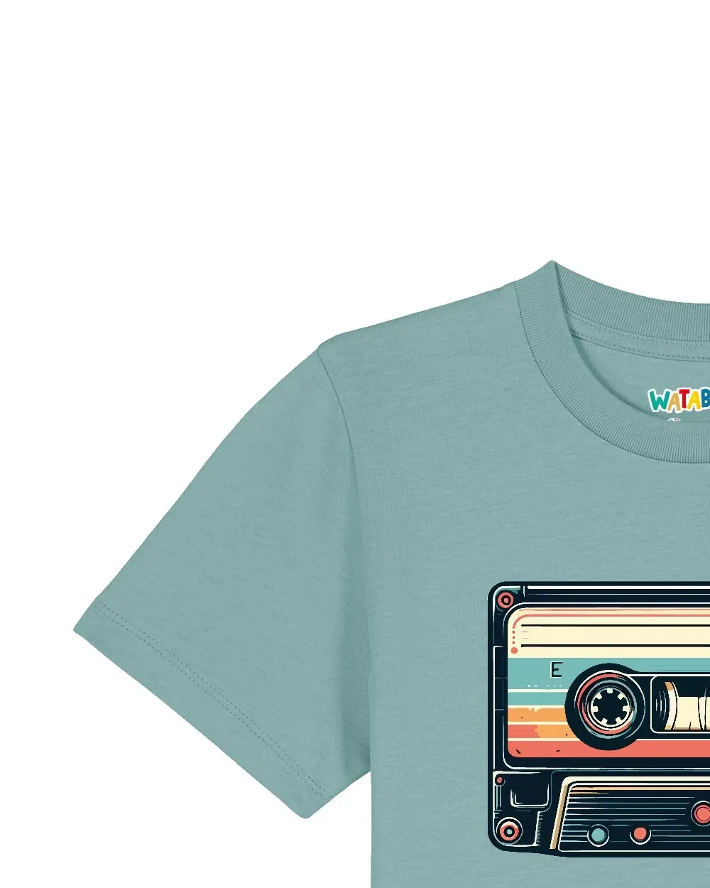 Футболка детская с принтом, Wat? Apparel, teal monstera — фото 3