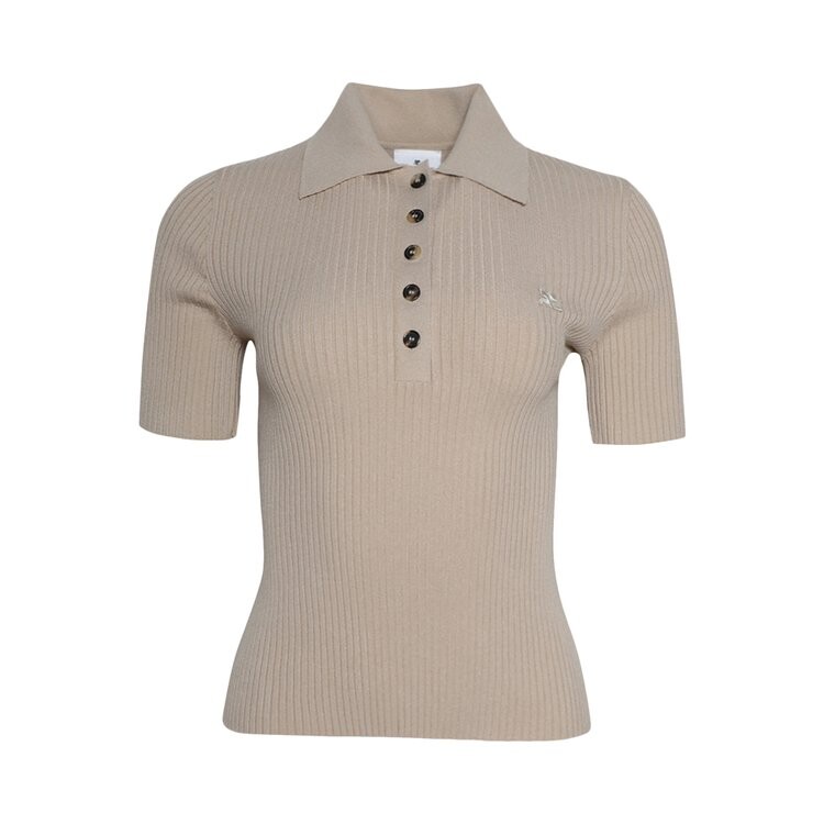 

Поло Courrèges Signature Rib Knit Polo, цвет Cappuccino