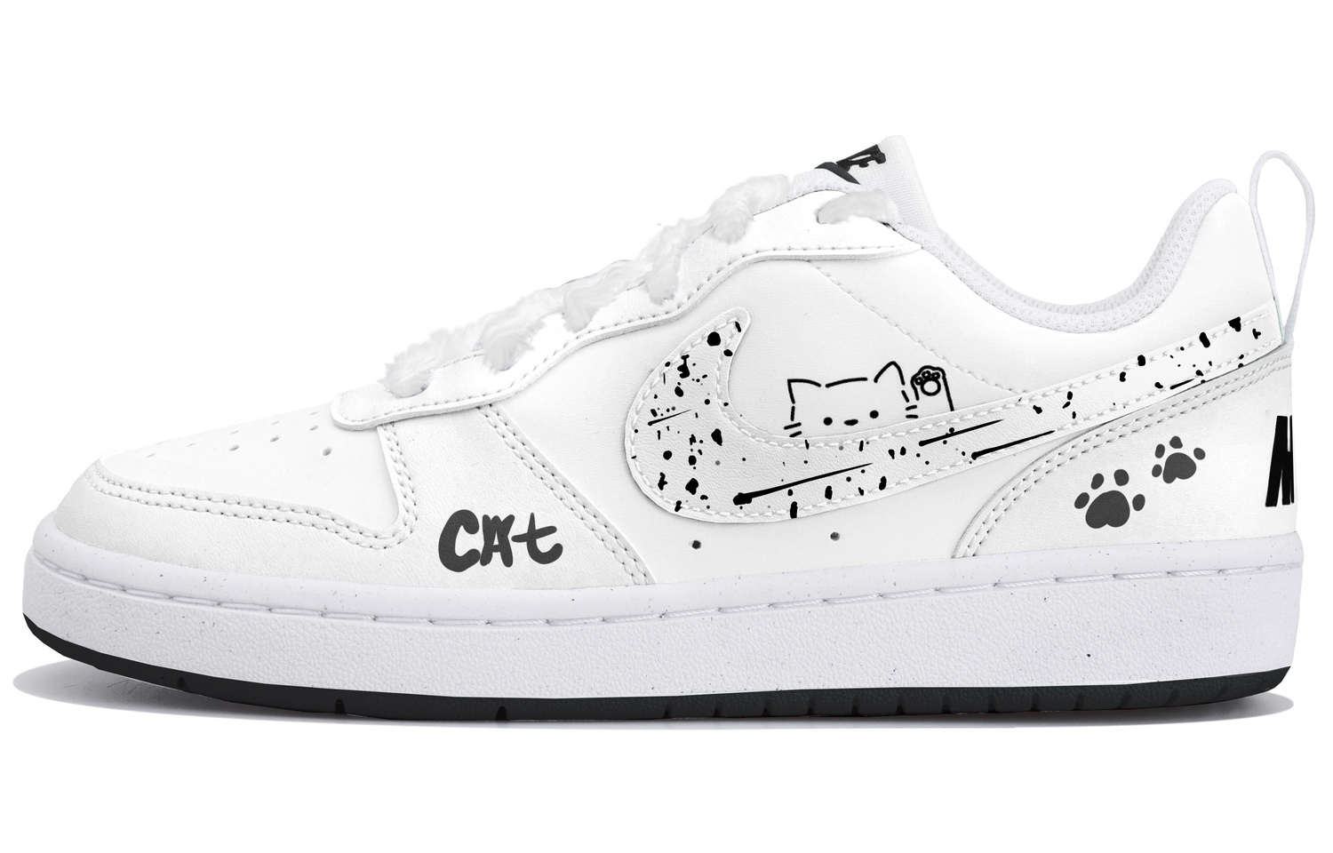 

Nike Court Borough Low top Kids' Skateboarding Shoes White Black Teenagers