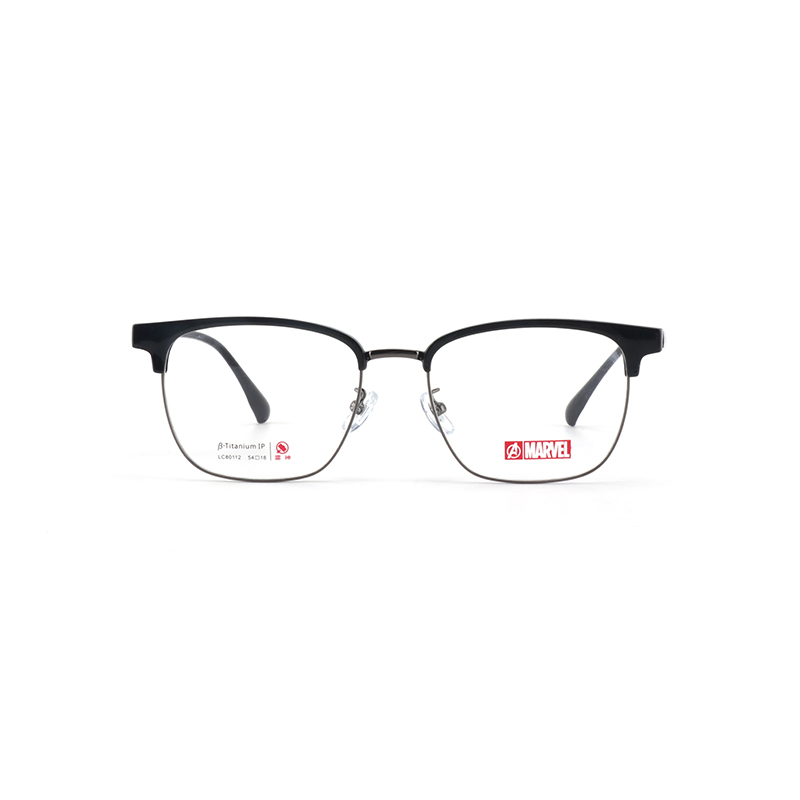 

MARVEL Титановая оправа для очков в стиле бровей унисекс, Versatile Black C045
