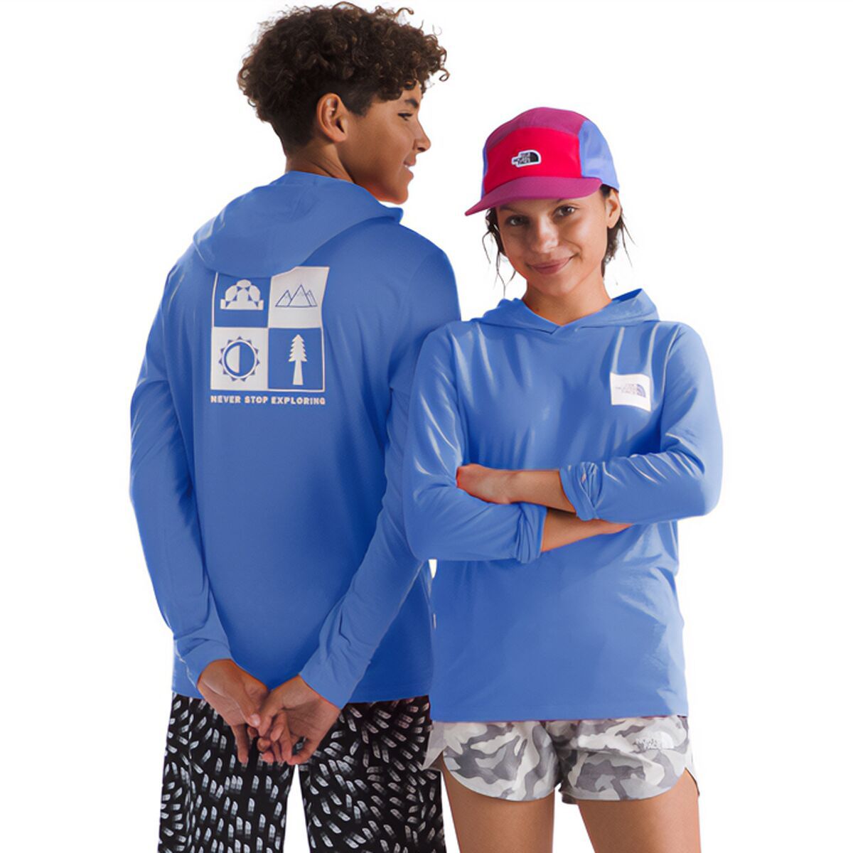 

Графический худи с длинным рукавом Adventure - детский The North Face, синий