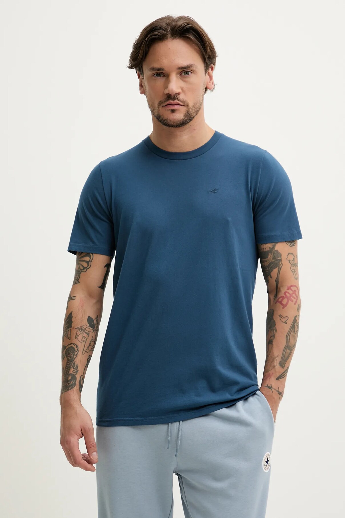 

Футболка из хлопка Hollister Co., темно-синий