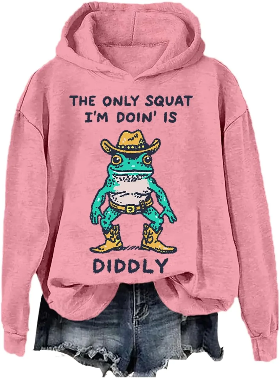 

Толстовка с капюшоном The Only Squat I'm Doin' Is Diddly Cowboy Frog SIMJEW
