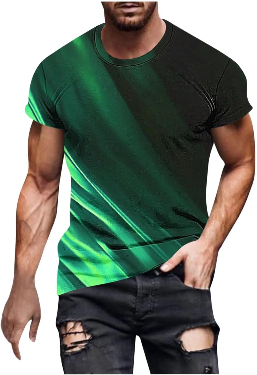 

Мужская футболка для тренировок с коротким рукавом Slim Fit QUNPIU