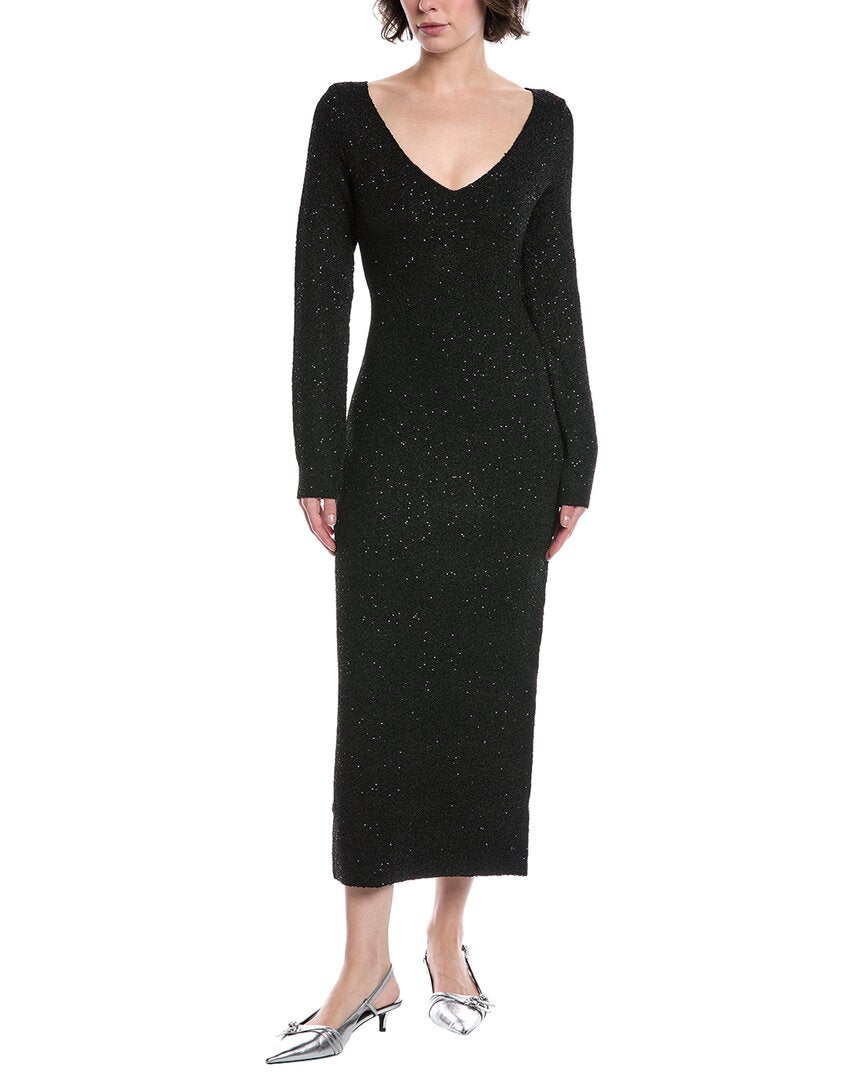 

Lela Rose Свитер-платье миди с пайетками