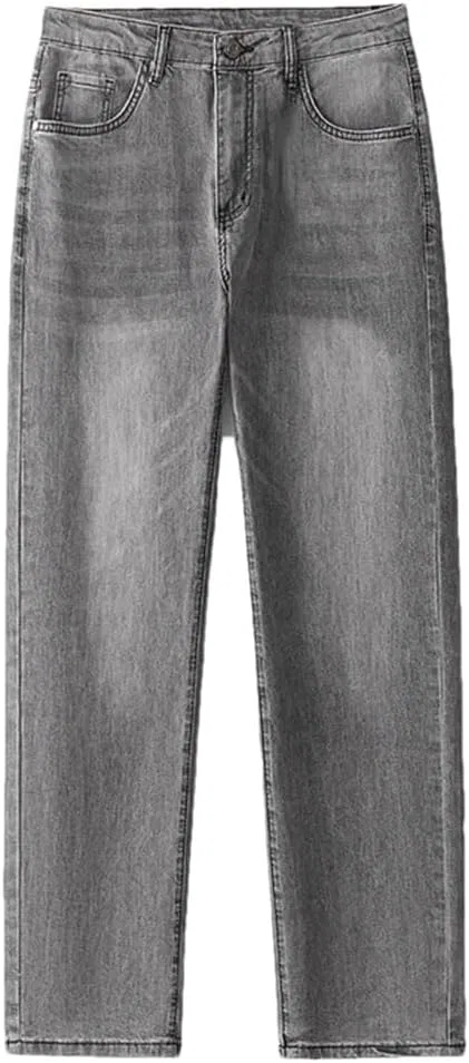 Джинсы, серые, Slim Straight
