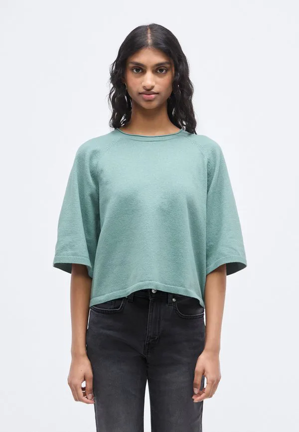 

Классическая футболка с круглым вырезом 2/4 Only Petite, Chinois Green Melange, Зеленый, Классическая футболка с круглым вырезом 2/4 Only Petite, Chinois Green Melange