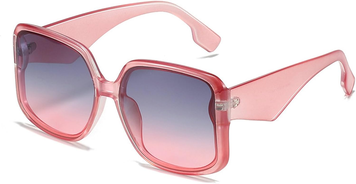 

Крупные квадратные солнцезащитные очки для мужчин и женщин, модные винтажные квадратные солнцезащитные очки, трендовые очки с защитой от УФ-излучения UV400 mincl, Gray Pink