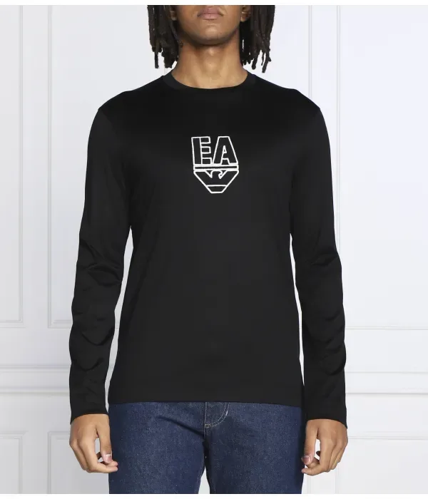 Лонгслив regular fit Emporio Armani, черный