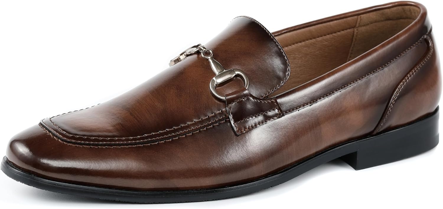 

Мужские слипоны Amali с металлической пряжкой, классические туфли для мужчин, формальные лоферы, смокинговые туфли, Brown (Marco)