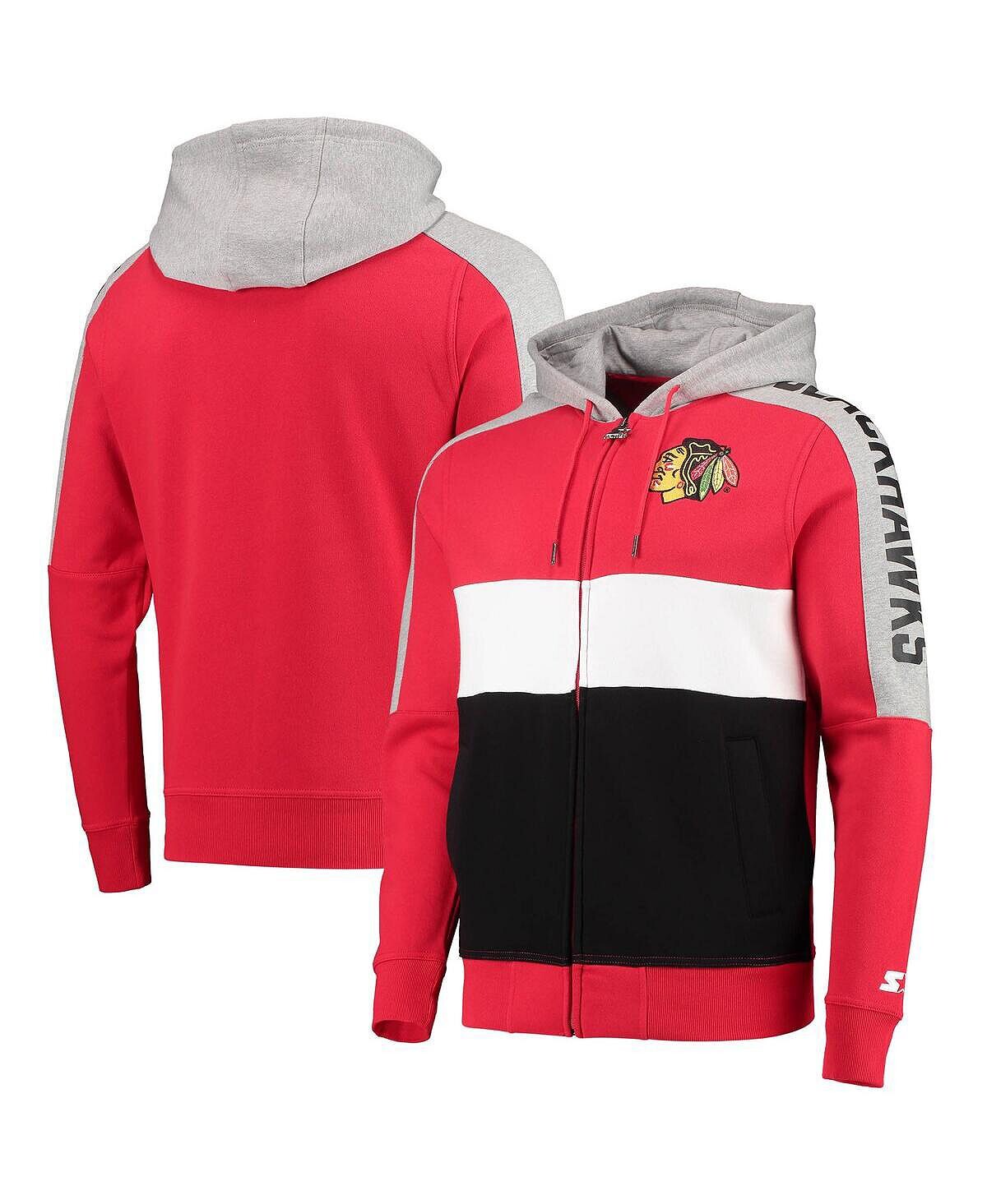 

Мужская красно-черная толстовка с молнией во всю длину Chicago Blackhawks Playoffs Color Block Starter, Черный, Мужская красно-черная толстовка с молнией во всю длину Chicago Blackhawks Playoffs Color Block Starter
