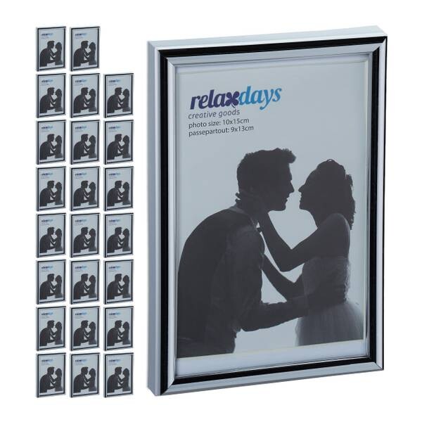 

24xРамка для фотографий Relaxdays 10x15 cm silber, серебряный